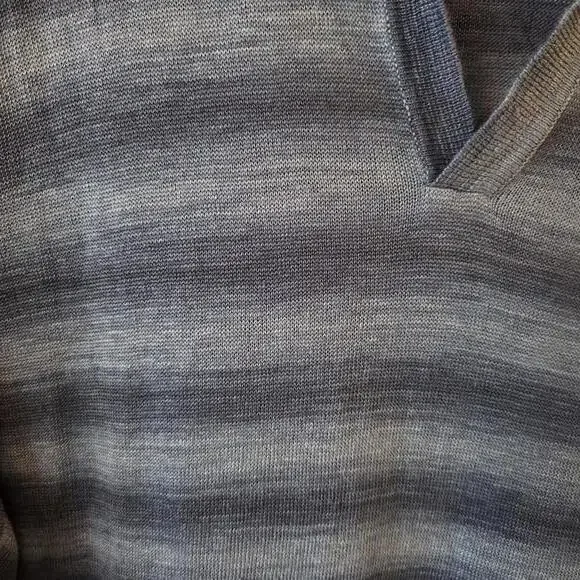 Bugatchi Heather Striped‎ Short Sleeved Johnny Sweater - XXL - Picture 6 of 8